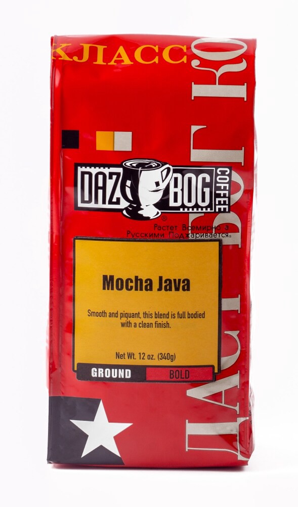 slide 1 of 1, Dazbog Coffee, Ground, Mocha Java - 12 oz, 12 oz