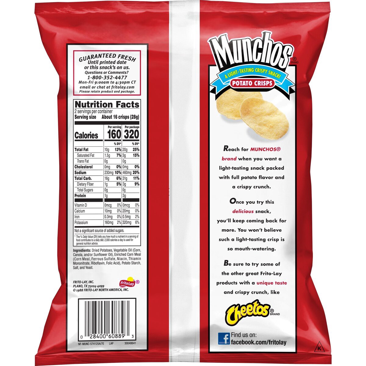 slide 4 of 5, Munchos Potato Crisps, 2 oz