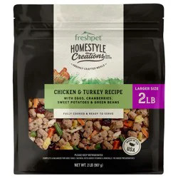Freshpet Homestyle Creations Chicken & Turkey with Veggies Fresh Dog Food, 2lb