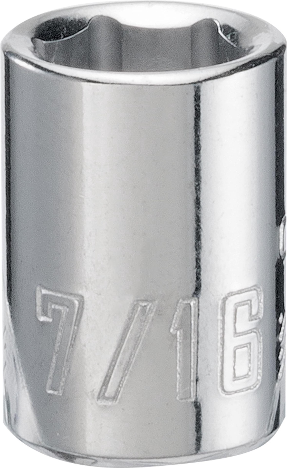 slide 1 of 6, CRAFTSMAN Standard (SAE) 3/8-in Drive 6-point 7/16-in Shallow Socket, 1 ct
