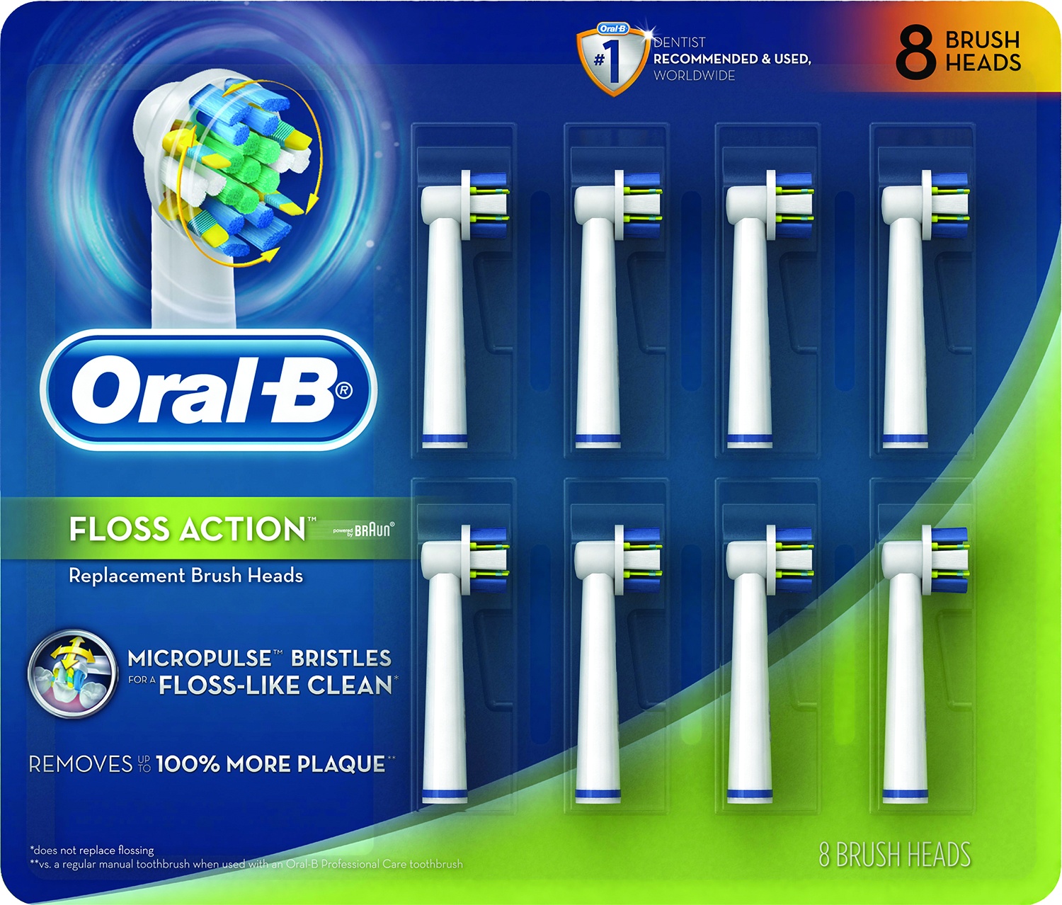 slide 1 of 1, Procter & Gamble Oral-B Replacement Brushheads, Floss Action, 