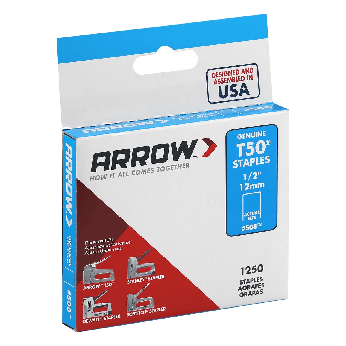 slide 3 of 9, Arrow Genuine T50 12 mm Staples 1250 ea, 1250 ct