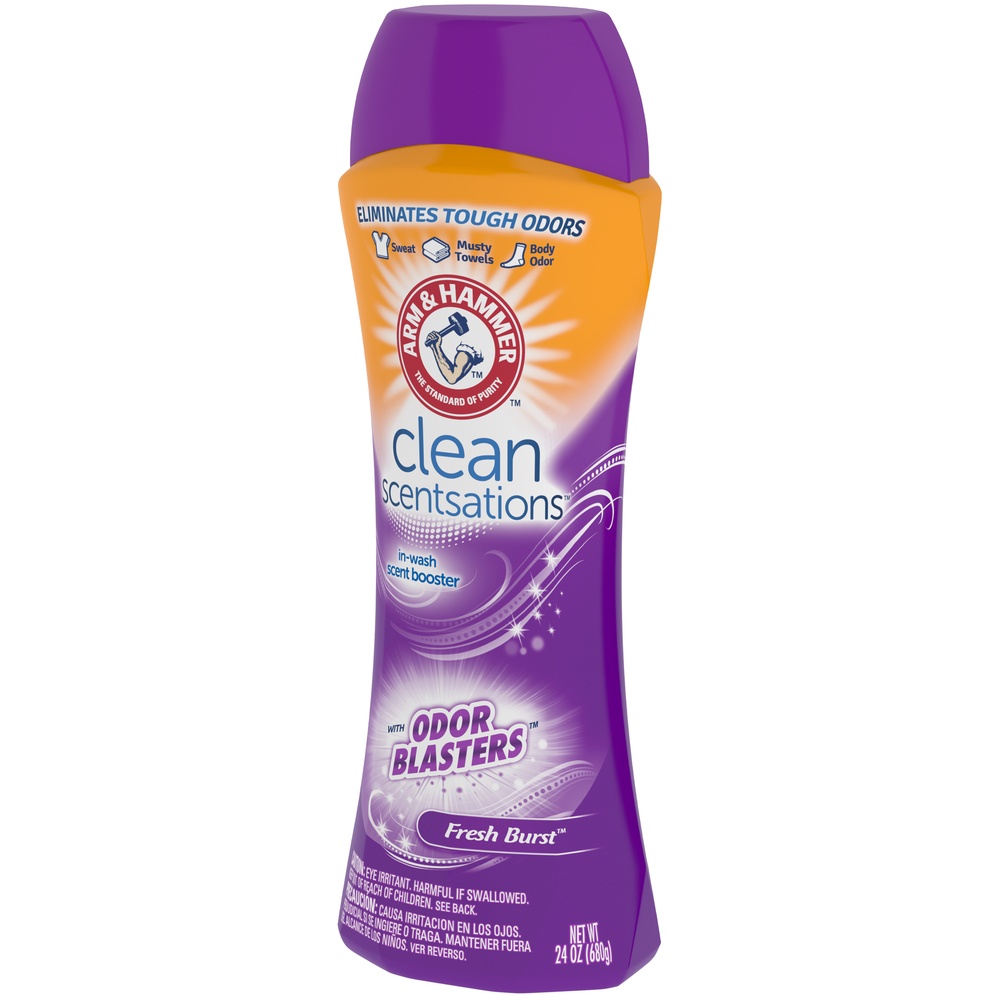 slide 4 of 4, ARM & HAMMER Clean Scentsations Fresh Burst In Wash Scent Booster, 24 oz