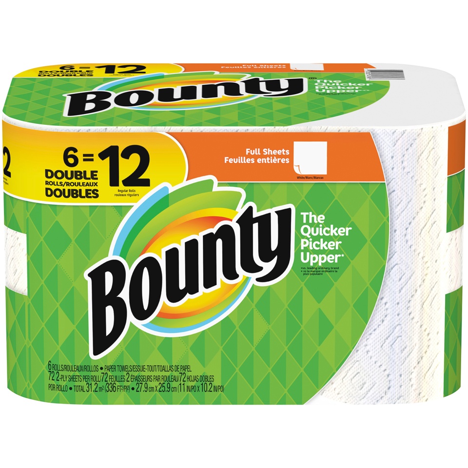 slide 3 of 4, Bounty Full Sheets Double Absorbent Paper Towels, 6 ct