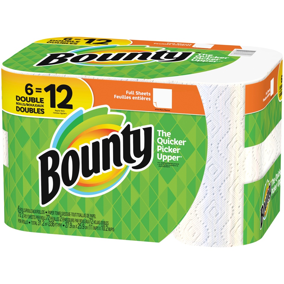 slide 4 of 4, Bounty Full Sheets Double Absorbent Paper Towels, 6 ct