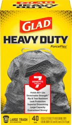 Glad ForceFlex Heavy Duty Large Drawstring Black Trash Bags, 30 Gallon, 40 Count