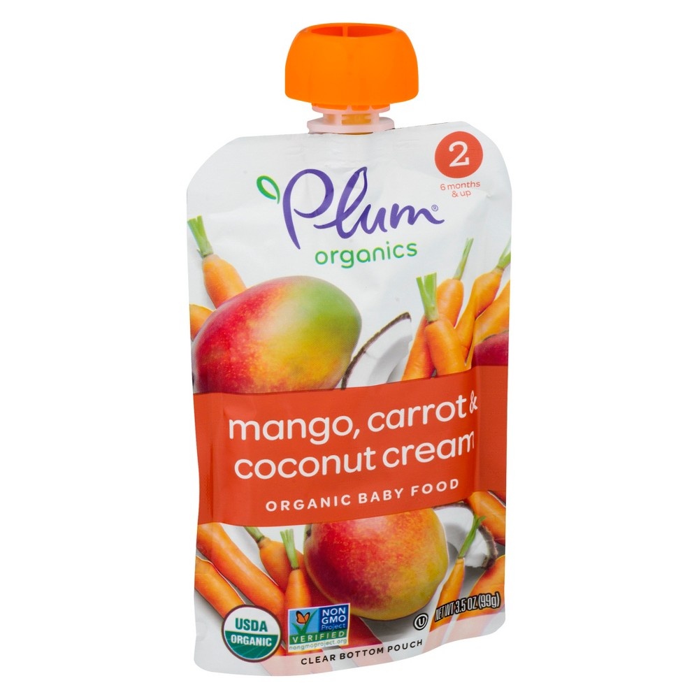 slide 5 of 6, Plum Organics Mango Carrot Coconut Cream Baby Food, 3.5 oz