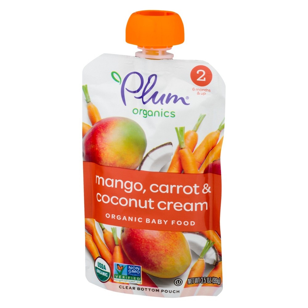 slide 2 of 6, Plum Organics Mango Carrot Coconut Cream Baby Food, 3.5 oz