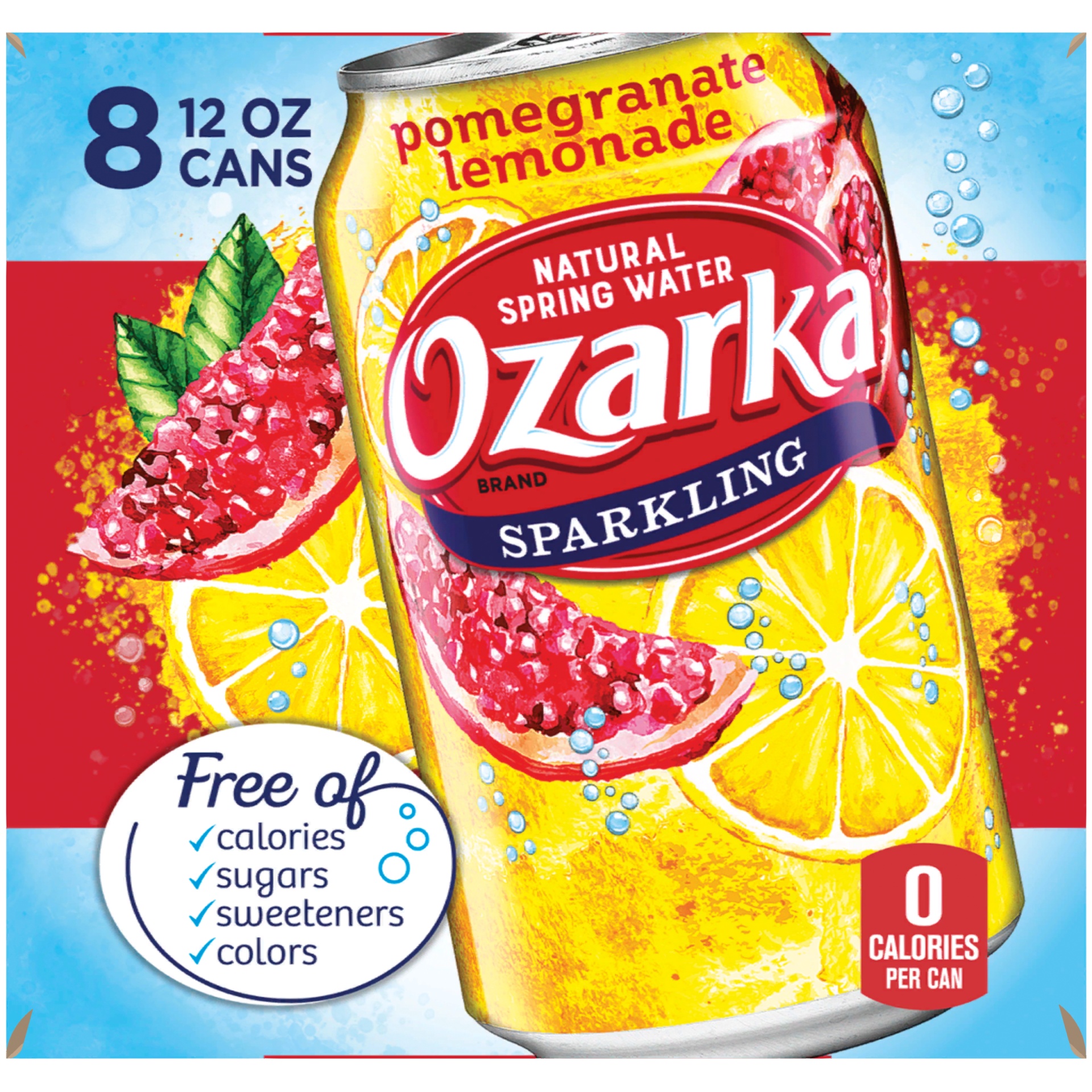 slide 3 of 6, Ozarka Pomegranate Lemon Mineral Water, 8 ct; 12 fl oz