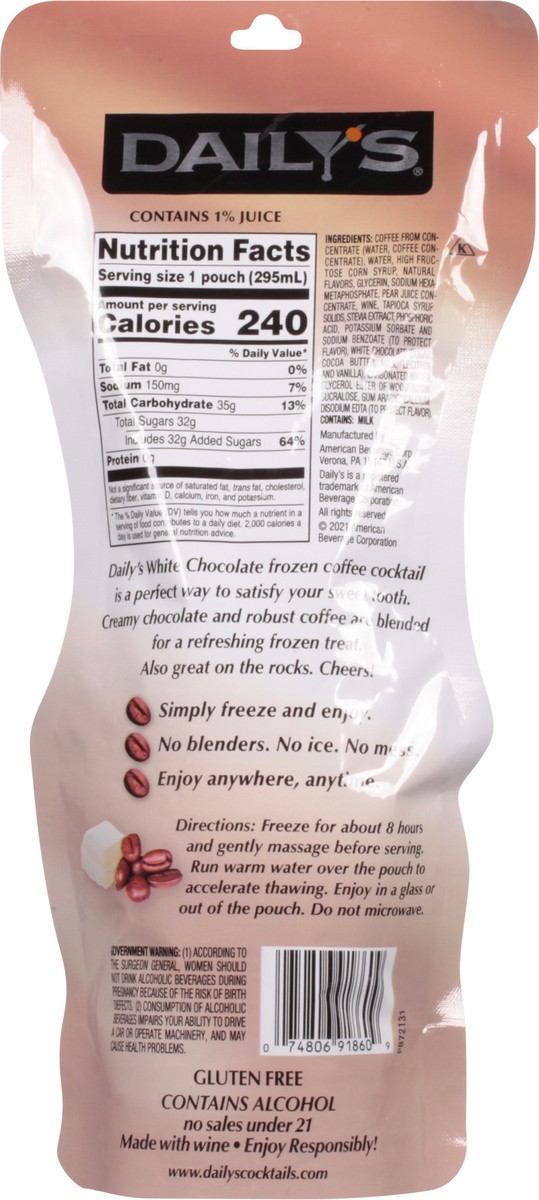 slide 6 of 9, Daily's Dailys White Chocolate Frozen Coffee Cocktail, 10 oz