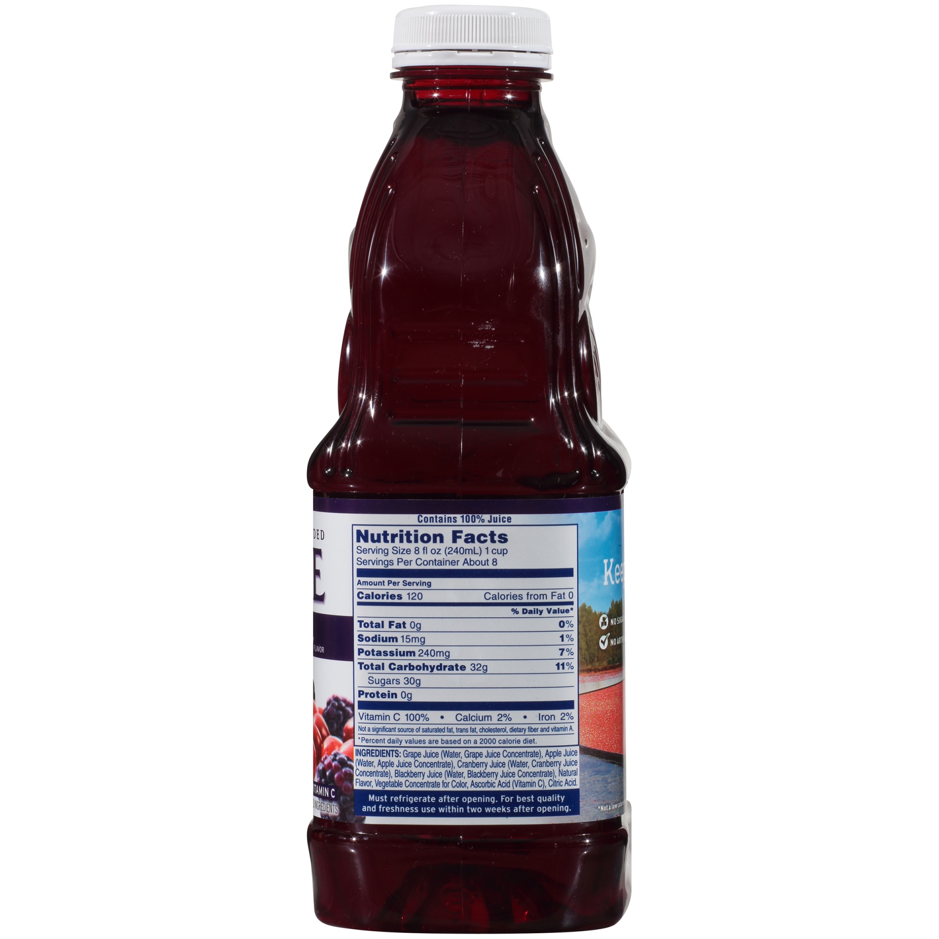 slide 7 of 8, Ocean Spray 100 Cran Blackberry Juice Bottle, 60 fl oz