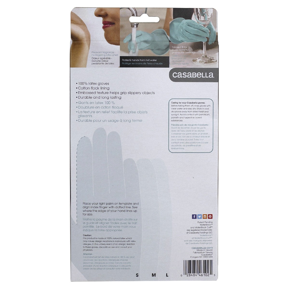slide 2 of 2, Casabella Waterblock Premium Gloves - Medium, MED