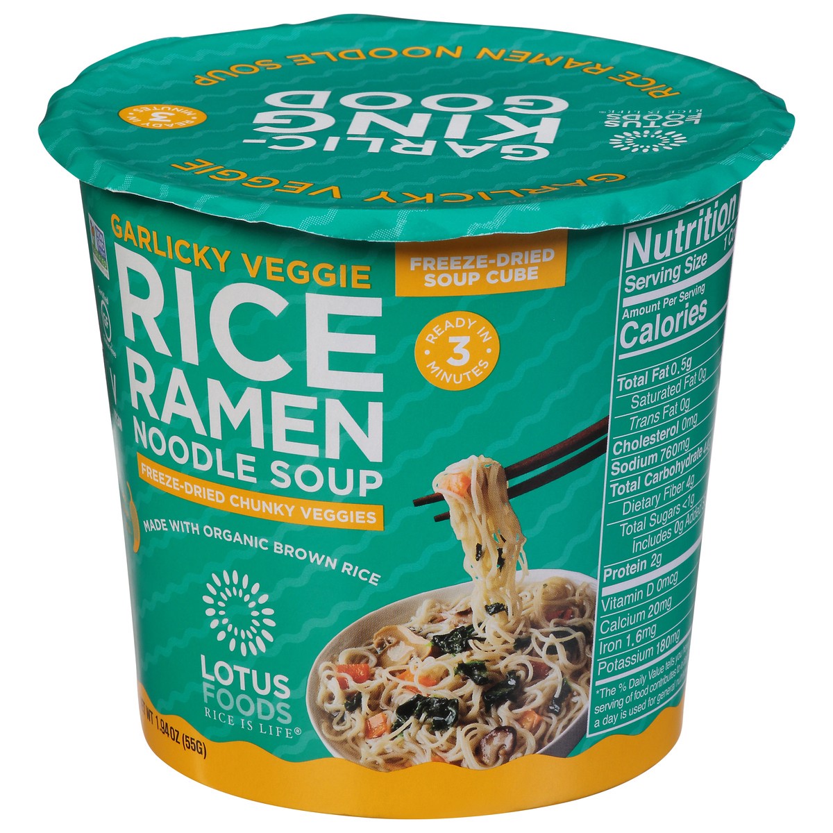 slide 2 of 9, Lotus Foods Mild Garlicky Veggie Rice Ramen Noodle Soup 1.94 oz Bowl, 1.94 oz