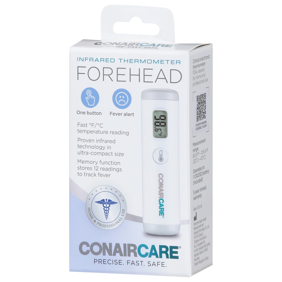 slide 13 of 13, ConairCare Forehead Infrared Thermometer 1 Each, 1 ct