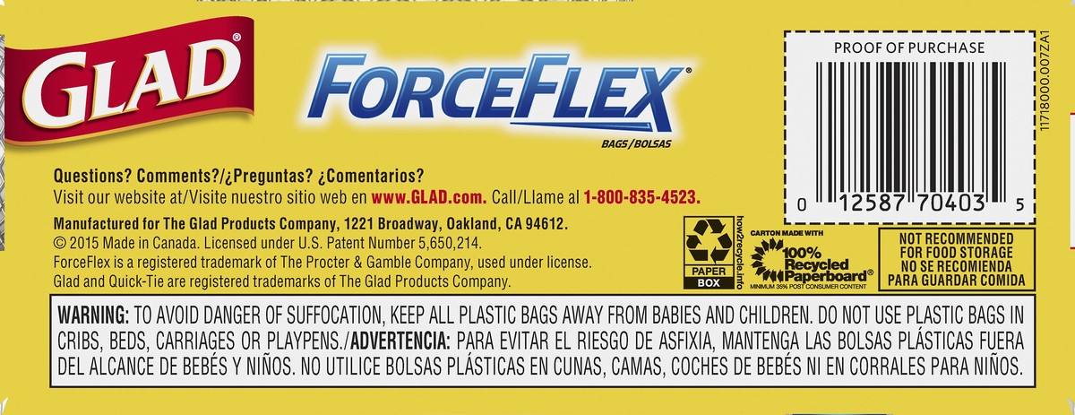 slide 3 of 5, Glad Forceflex Garbage Bags, 26 ct