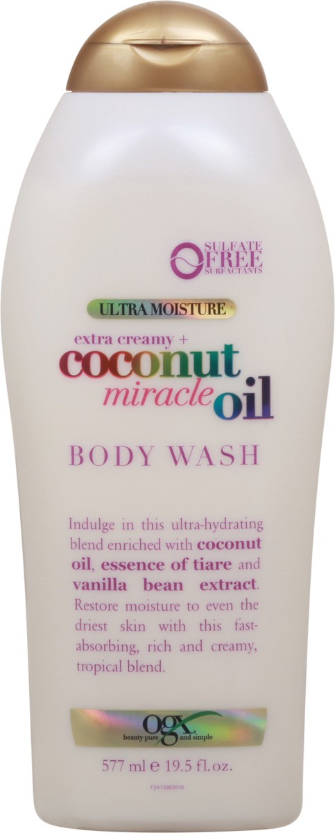 slide 1 of 12, OGX Ultra Moisture Extra Creamy + Coconut Miracle Oil Body Wash 19.5 fl oz, 19.50 fl oz