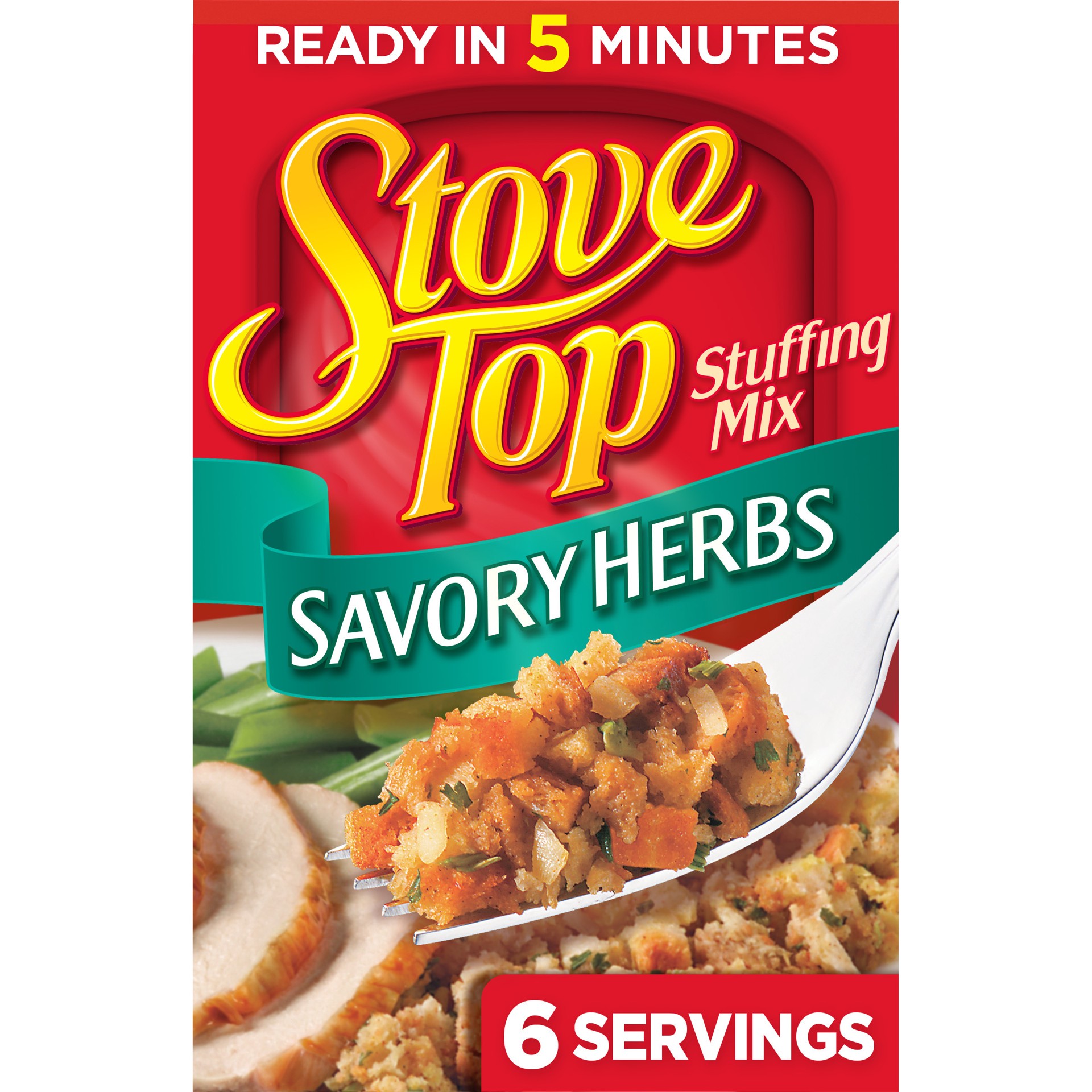 slide 1 of 9, Stove Top Savory Herbs Stuffing Mix, 6 oz Box, 6 oz