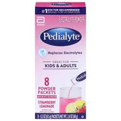 Pedialyte Strawberry Lemonade Electrolyte Powder - 8 x 0.3 oz Packets