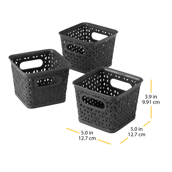 slide 7 of 9, Whitmor Resin Form Extra Small Set of 3 Totes - Black, 1 ct
