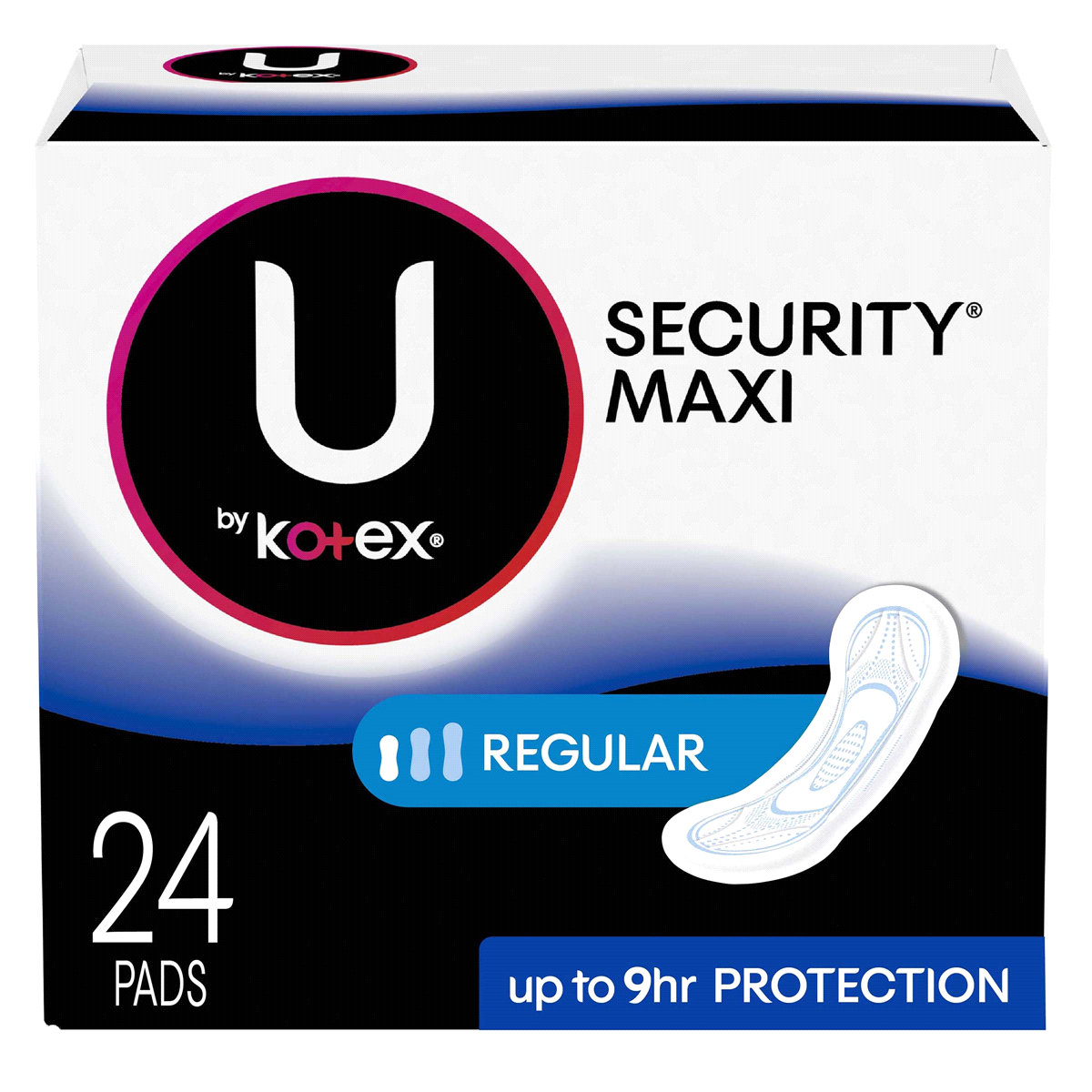 slide 1 of 3, U by Kotex Regular Security Maxi Pads, 24 ct