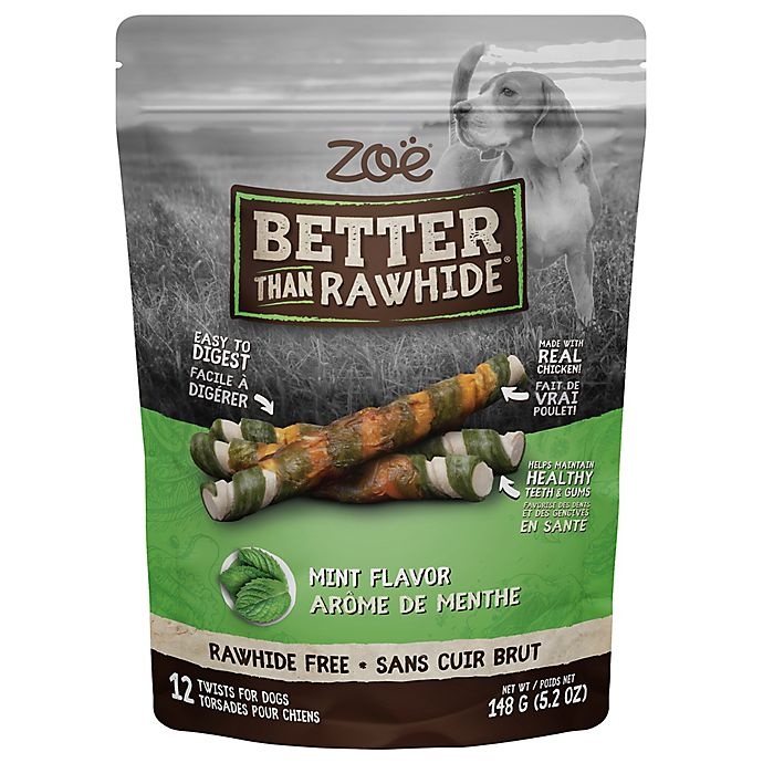slide 1 of 1, Zoe Better Than Rawhide Mint Flavored Dog Treats, 12 ct