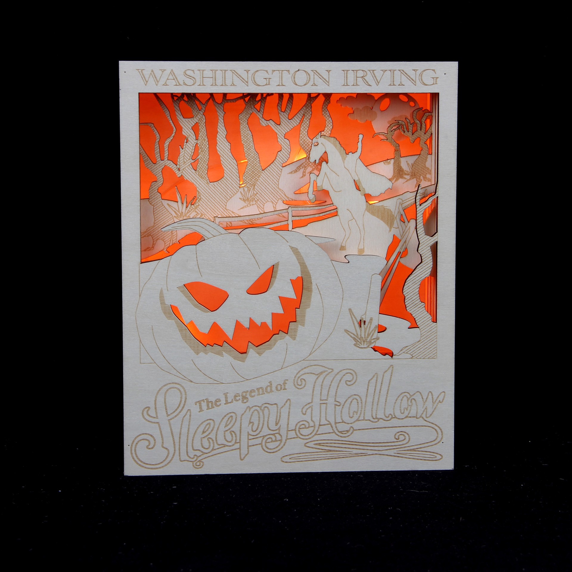 slide 2 of 4, 8.5" Sleepy Hollow Book Diy Led Plywood Decor By Make Market, 8.5 in