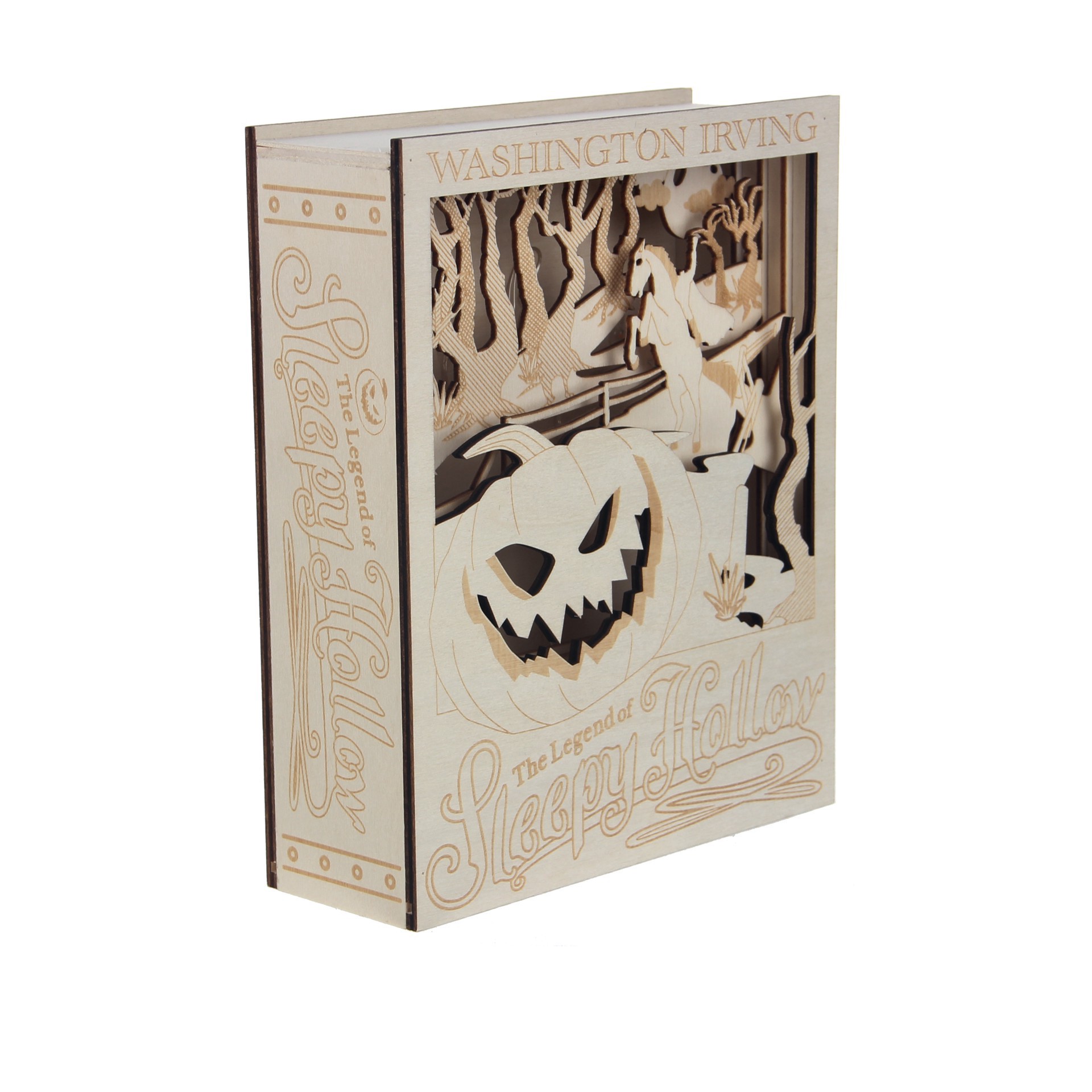 slide 3 of 4, 8.5" Sleepy Hollow Book Diy Led Plywood Decor By Make Market, 8.5 in