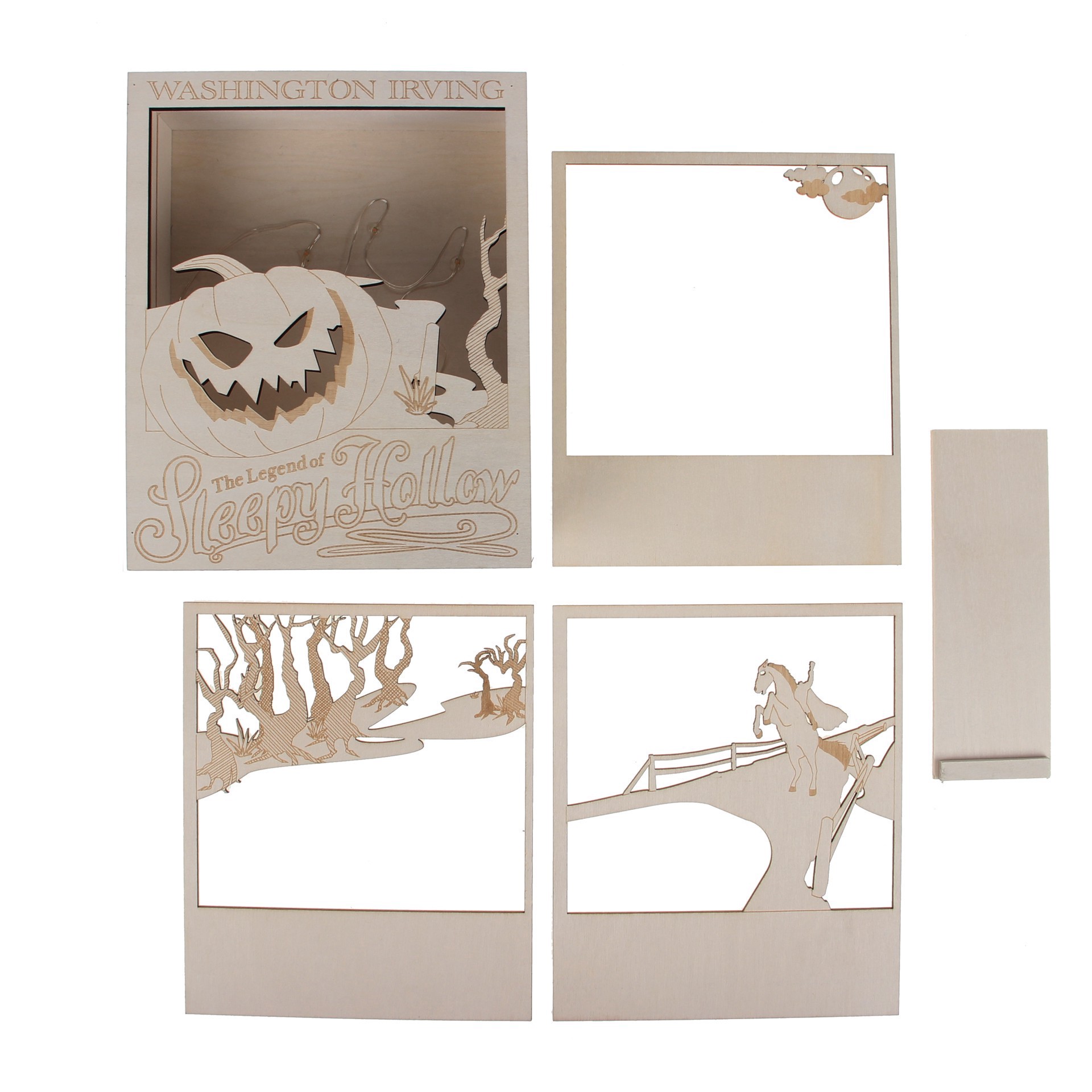 slide 4 of 4, 8.5" Sleepy Hollow Book Diy Led Plywood Decor By Make Market, 8.5 in