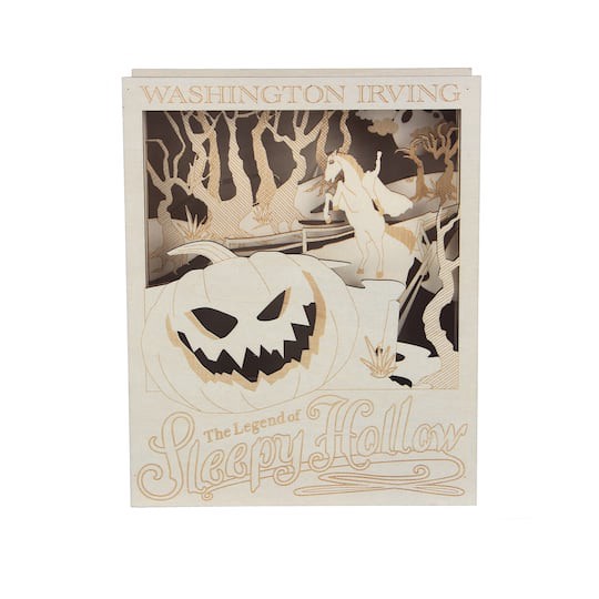 slide 1 of 4, 8.5" Sleepy Hollow Book Diy Led Plywood Decor By Make Market, 8.5 in