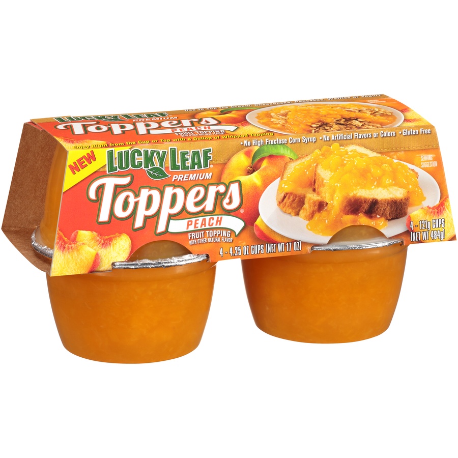 Lucky Leaf Toppers Peach Fruit Topping 4 ct Shipt
