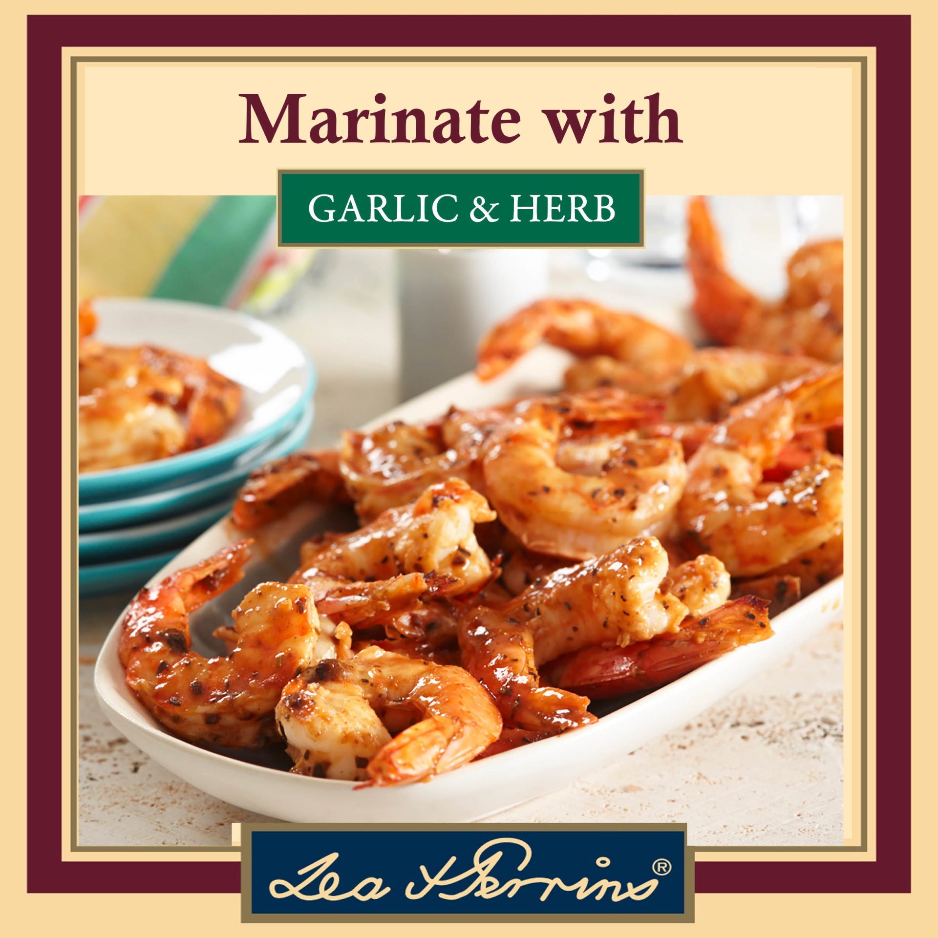 slide 2 of 8, Lea & Perrins Garlic & Herb Marinade Bottle, 16 fl oz