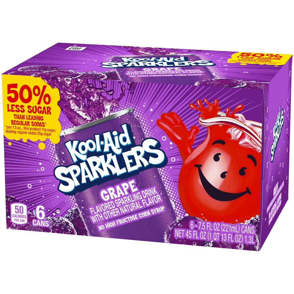 slide 3 of 8, Kool-Aid Sparklers Grape Soda - 7.5 fl oz, 7.5 fl oz