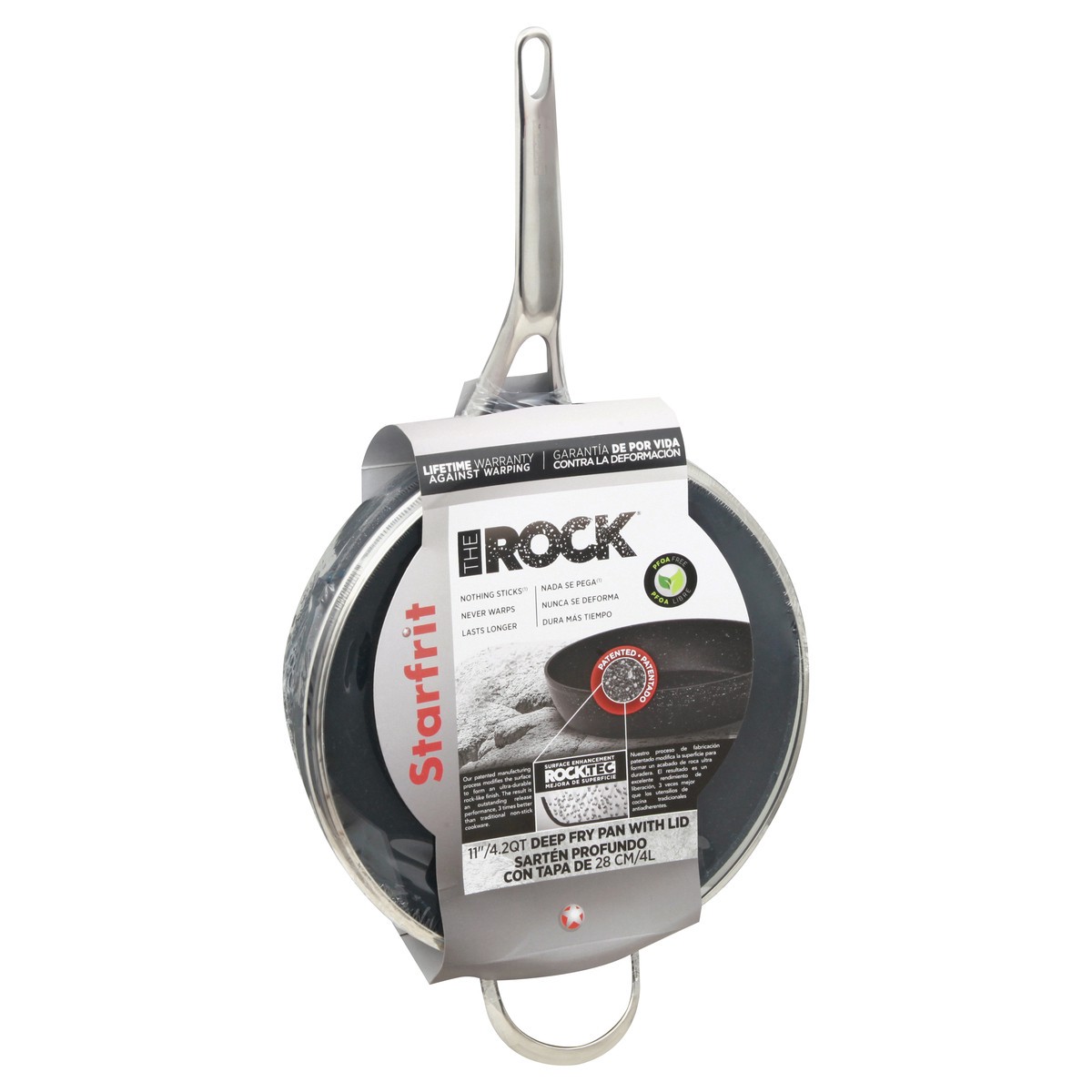 slide 6 of 8, The Rock Deep Fry Pan With Glass Lid - 11", 11 in