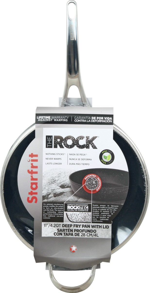 slide 2 of 8, The Rock Deep Fry Pan With Glass Lid - 11", 11 in