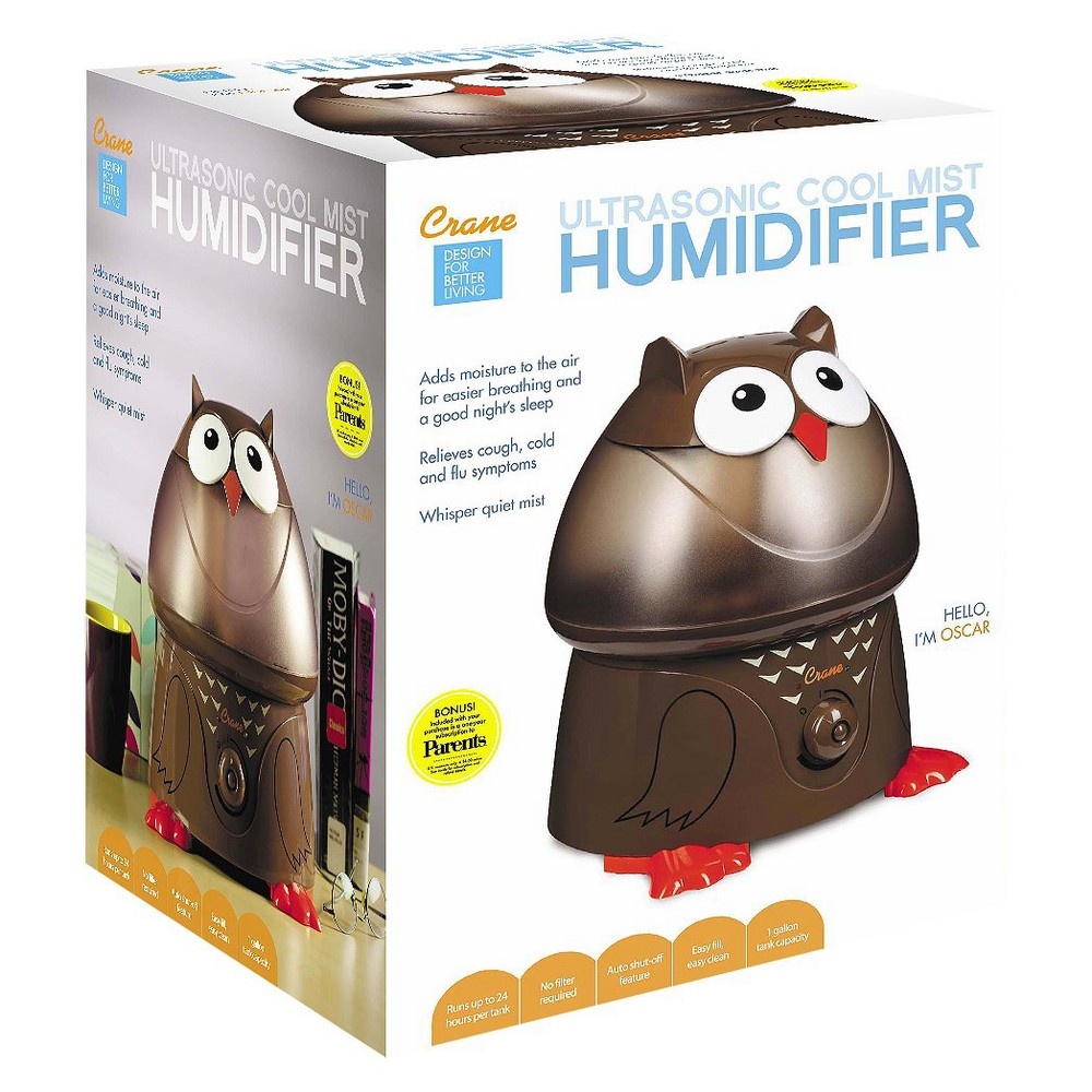 slide 2 of 2, Crane Adorable Ultrasonic Cool Mist Humidifier - Owl, 1 ct