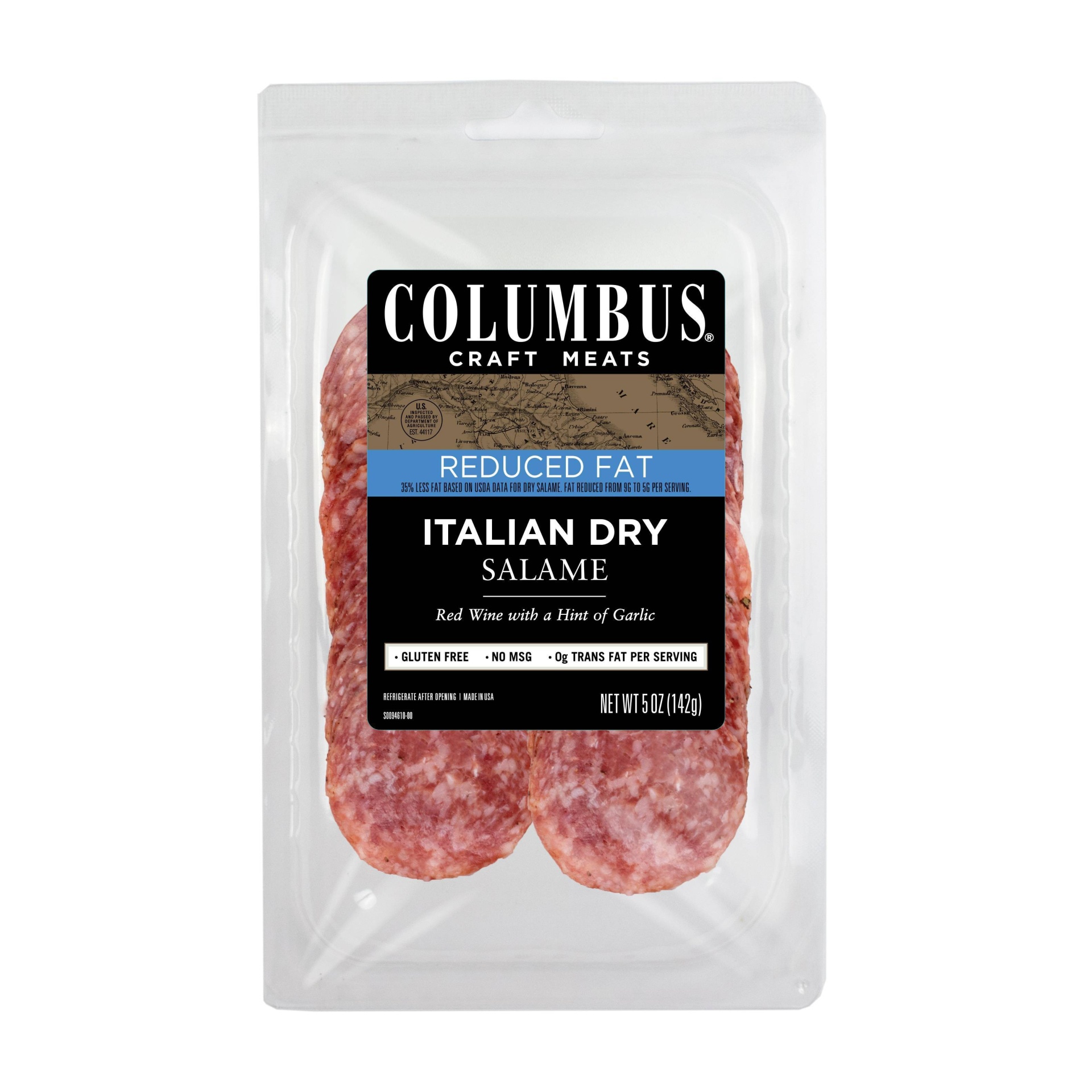 slide 1 of 1, Columbus Reduced Fat Italian Dry Salame, 5 oz