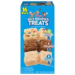 Rice Krispies Treats Crispy Marshmallow Squares, Kids Snacks, Cereal Bars, Variety Pack, 12.1oz Box, 16 Bars