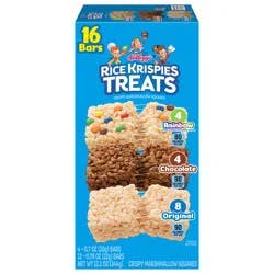Rice Krispies Treats Crispy Marshmallow Squares, Kids Snacks, Cereal Bars, Variety Pack, 12.1oz Box, 16 Bars