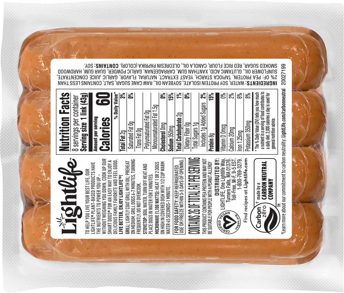 slide 3 of 5, Lightlife Smart Dogs Plant-based Hot Dogs, 12 oz