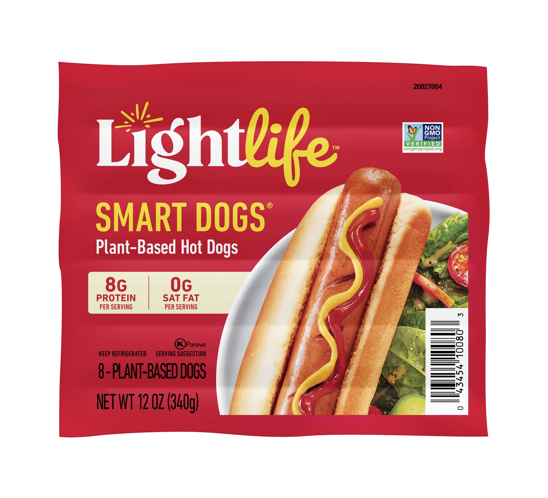 slide 1 of 5, Lightlife Smart Dogs Plant-Based Vegan Hot Dogs, 340 g