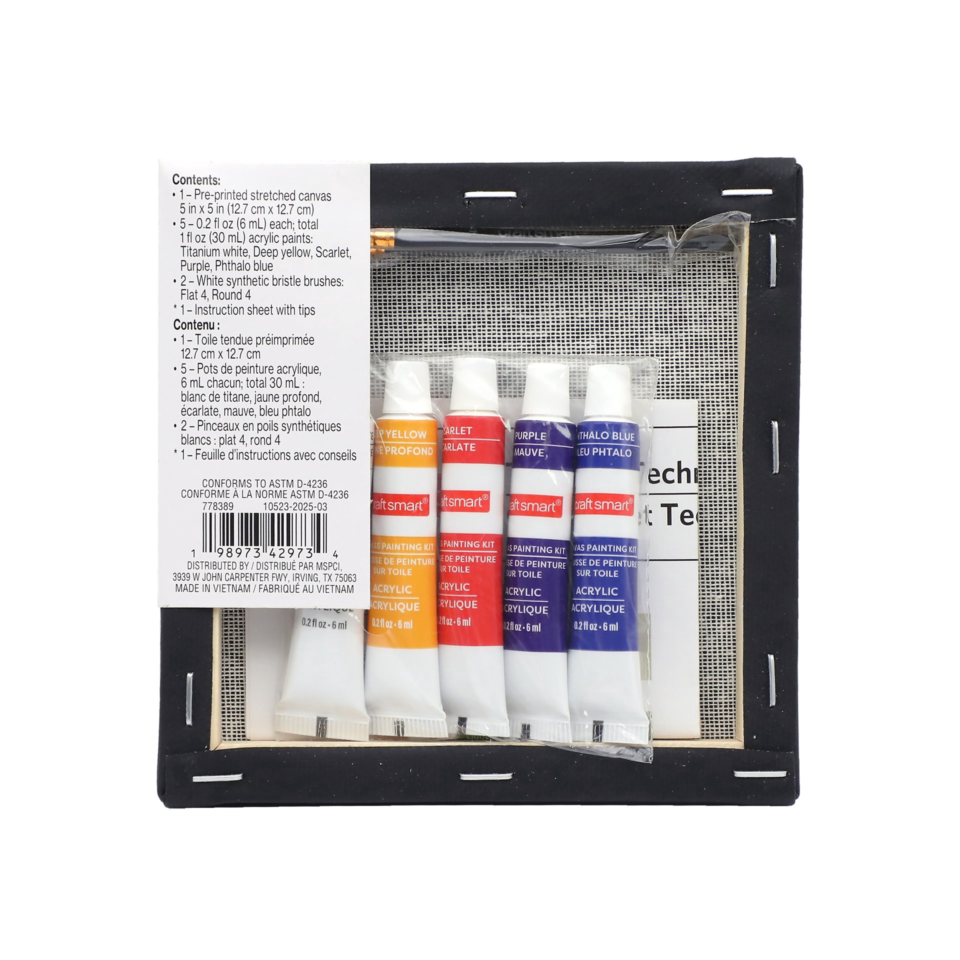 slide 5 of 5, 5" X 5" Crystal Ball & Books In Web Canvas Painting Kit By Craft Smart, 5 in x 5 in