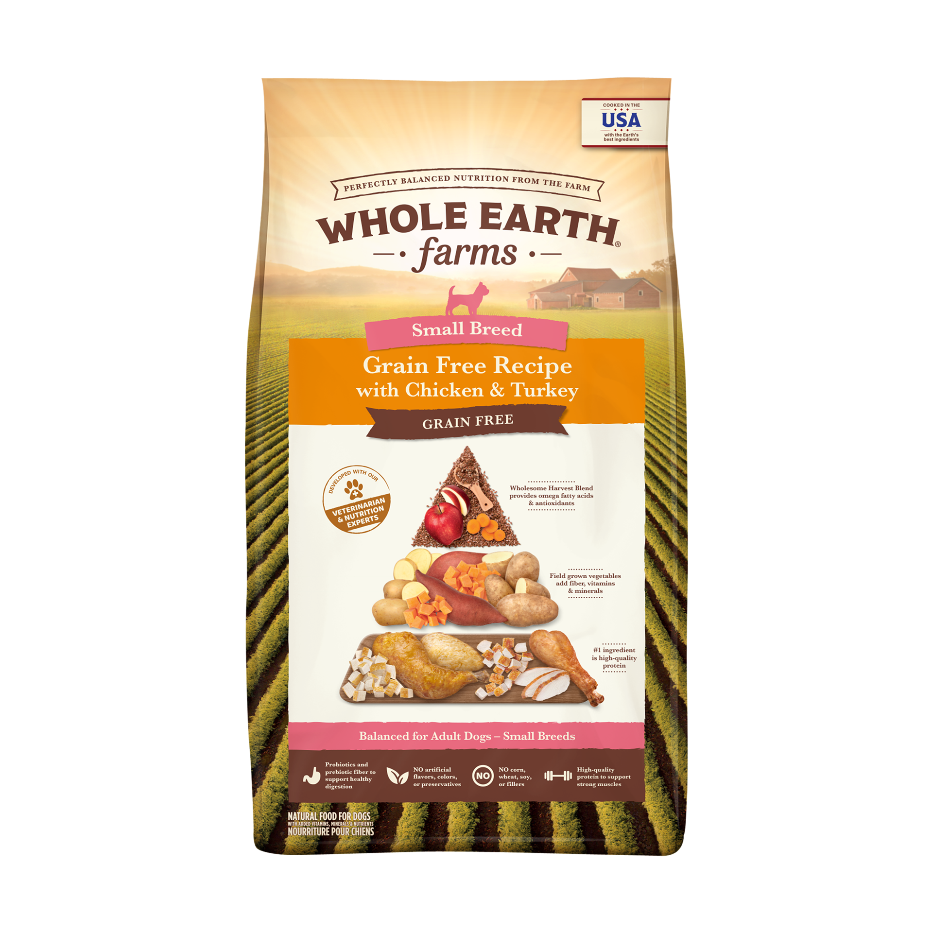 slide 1 of 4, Whole Earth Farms Grain Free Dog Food, Small Breed Recipe with Chicken and Turkey, Dry Dog Food - 4 lb Bag, 4 lb