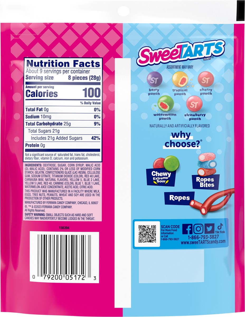slide 8 of 9, SweeTARTS Chewy Fusions Fruit Punch Melody Candy 9 oz, 9 oz
