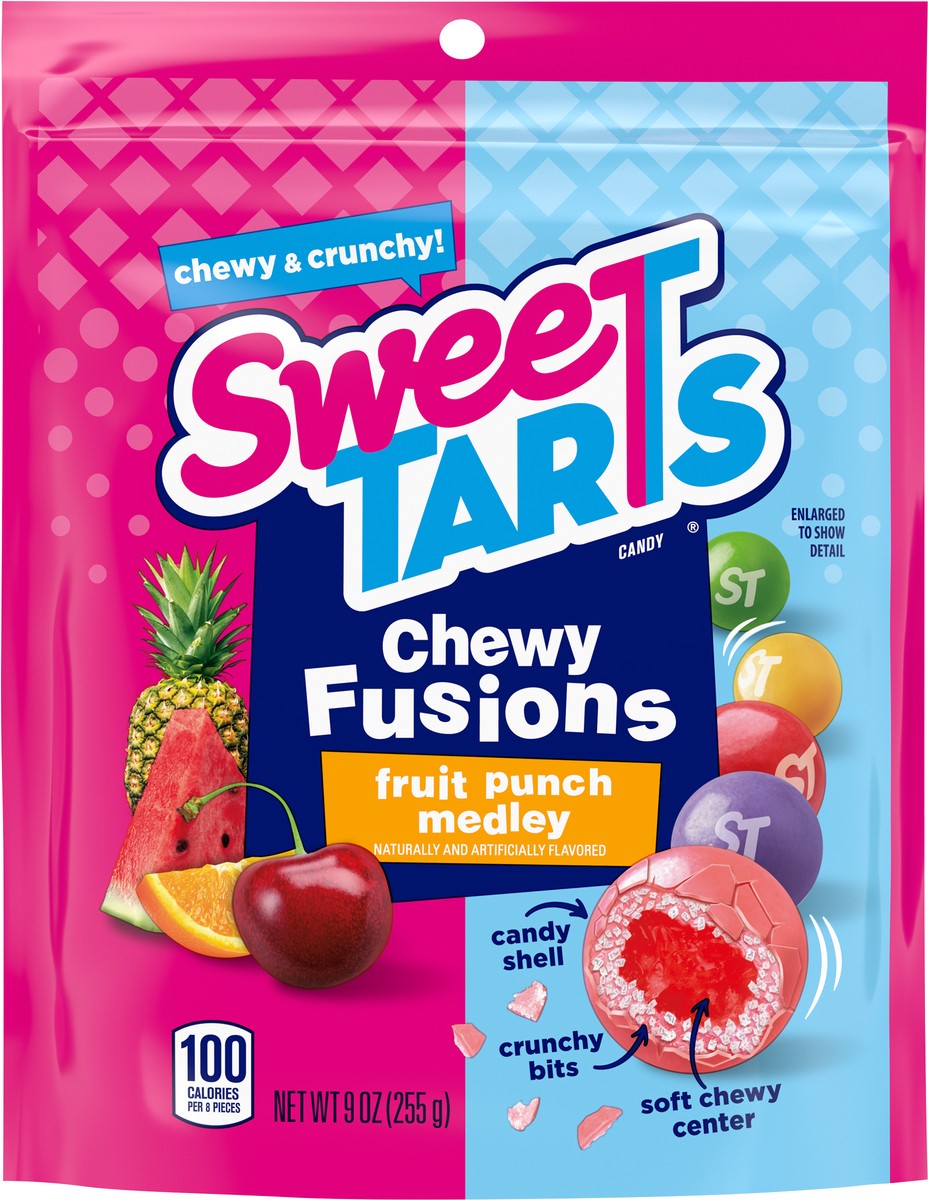 slide 4 of 9, SweeTARTS Chewy Fusions Fruit Punch Melody Candy 9 oz, 9 oz