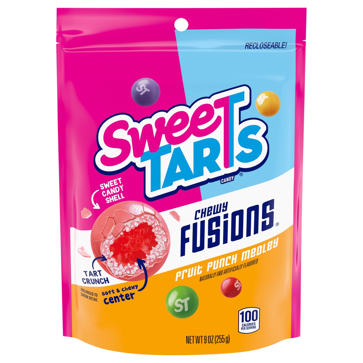 slide 1 of 9, SweeTARTS Chewy Fusions Fruit Punch Melody Candy 9 oz, 9 oz