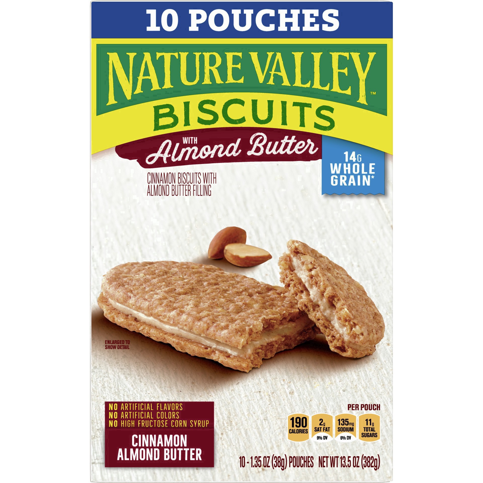 slide 33 of 134, Nature Valley Biscuit Sandwiches, Cinnamon Almond Butter, 10 ct, 13.5 OZ, 10 ct