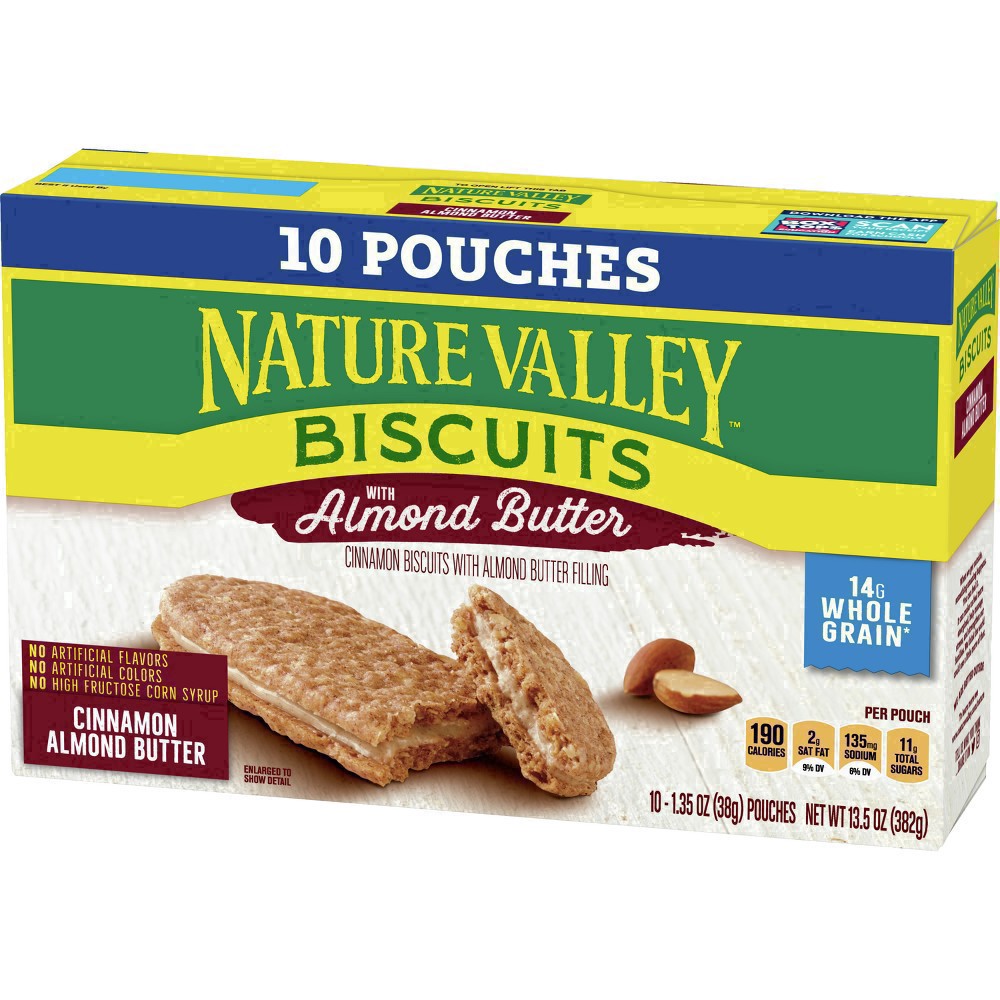 slide 14 of 134, Nature Valley Biscuit Sandwiches, Cinnamon Almond Butter, 10 ct, 13.5 OZ, 10 ct