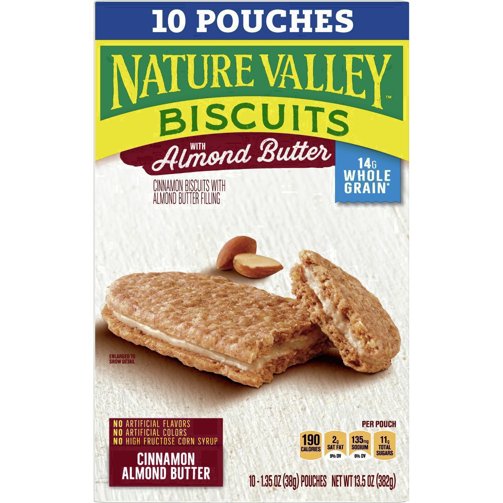 slide 15 of 134, Nature Valley Biscuit Sandwiches, Cinnamon Almond Butter, 10 ct, 13.5 OZ, 10 ct