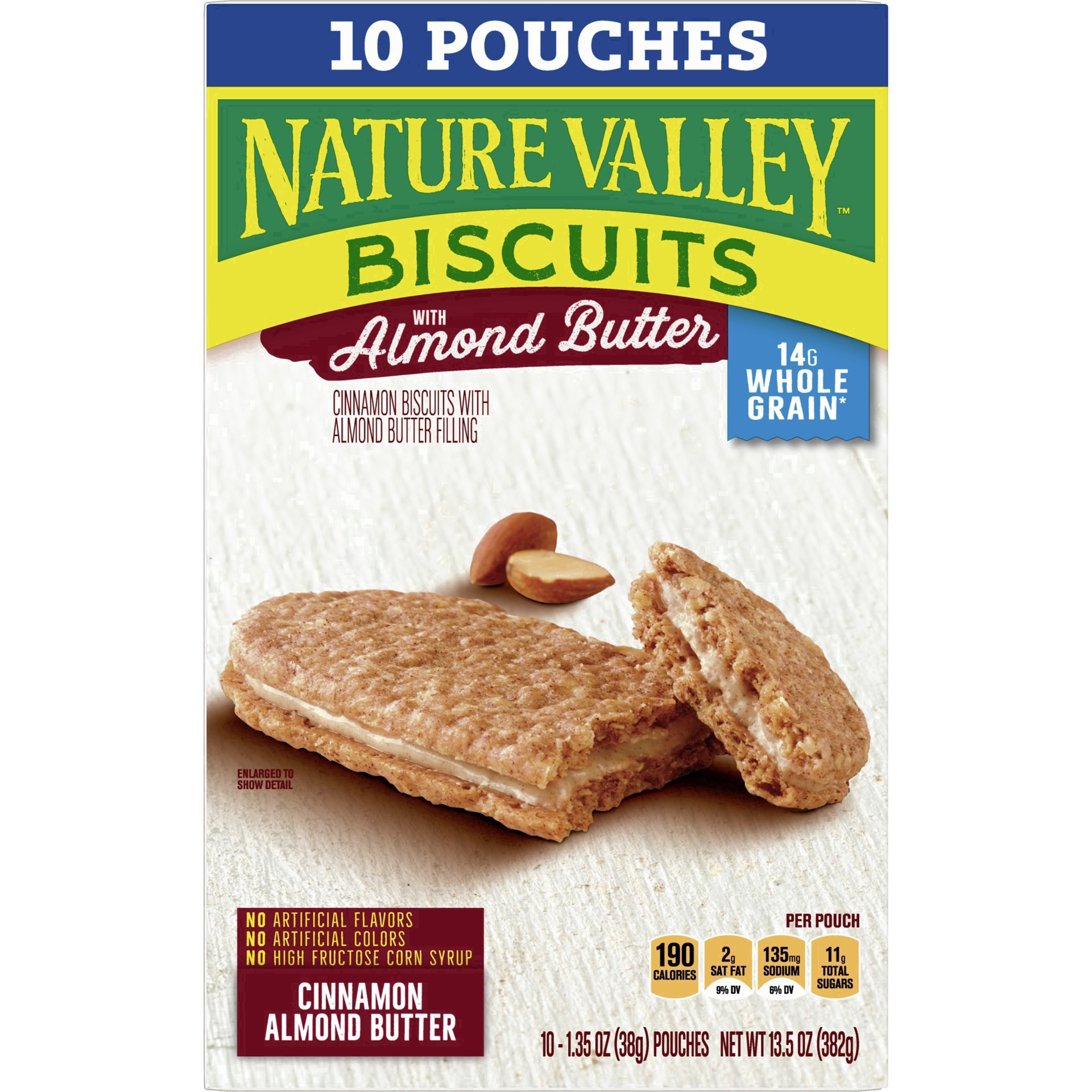 slide 93 of 134, Nature Valley Biscuit Sandwiches, Cinnamon Almond Butter, 10 ct, 13.5 OZ, 10 ct