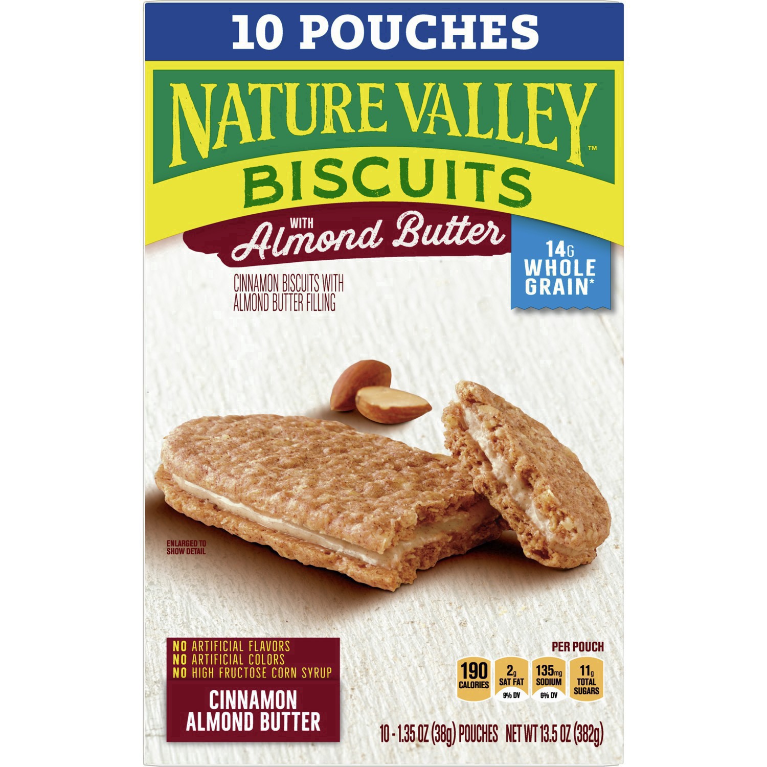 slide 49 of 134, Nature Valley Biscuit Sandwiches, Cinnamon Almond Butter, 10 ct, 13.5 OZ, 10 ct
